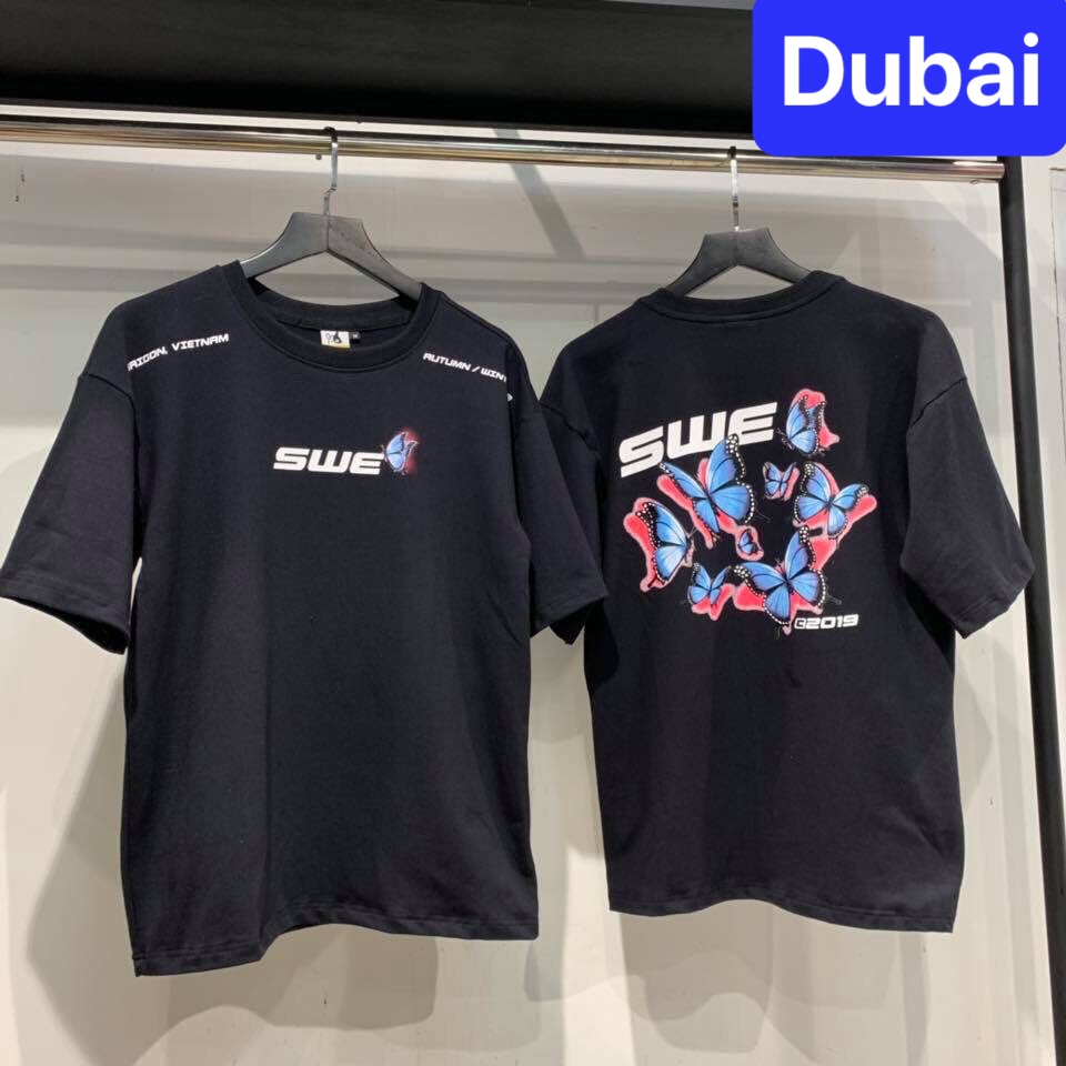 ÁO THUN NAM NỮ BẦY CON BƯỚM SWE NHẬT BẢN PHOM FORM RỘNG TAY LỠ HOT TREND MẠNH MẼ SÀNH ĐIỆU - DUBAI FASHION