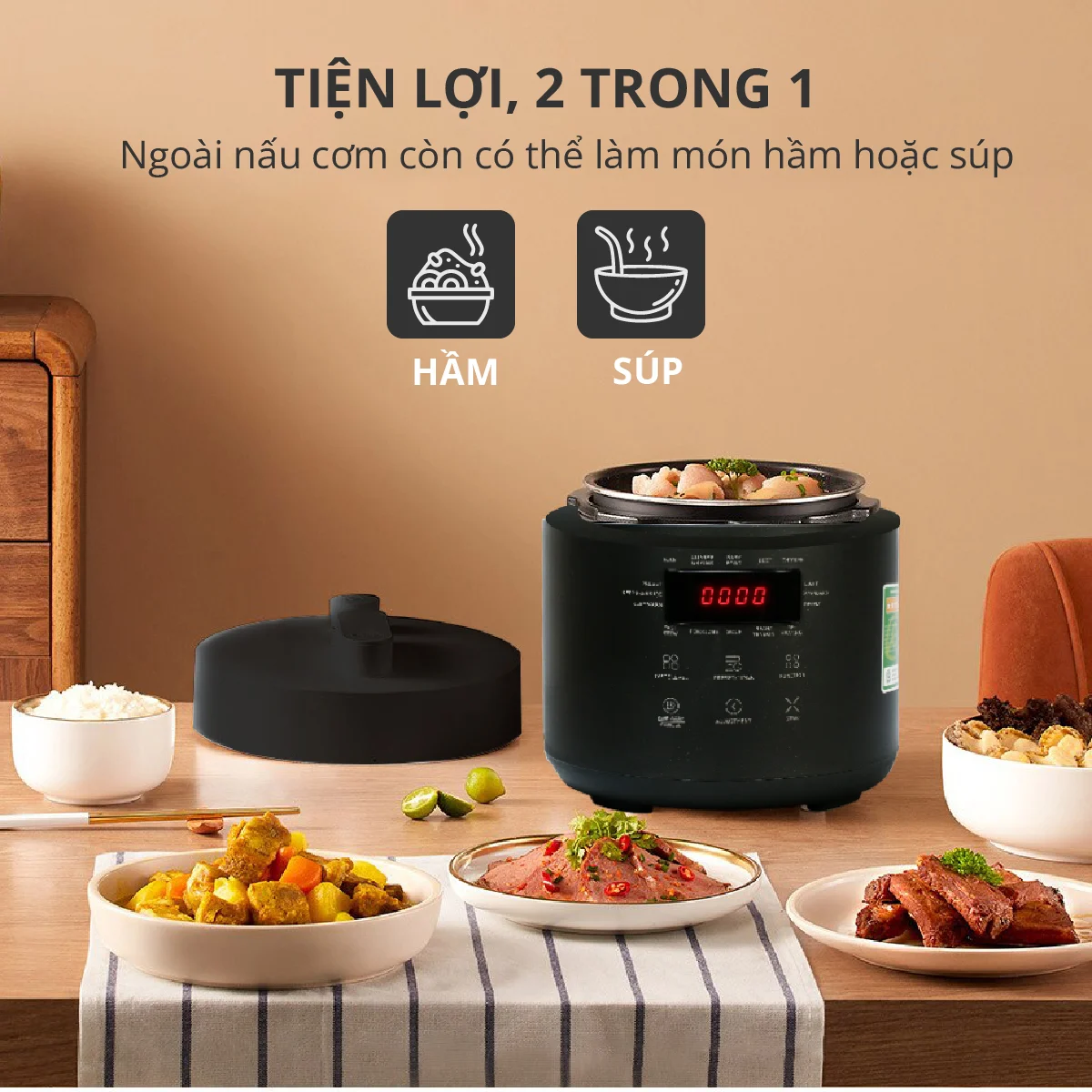 Nồi cơm áp suất mini - nấu cháo, nấu cơm siêu mềm AS-M02
