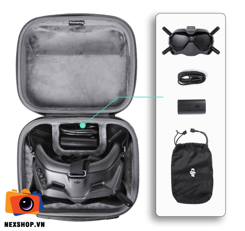 Túi cứng đựng kính DJI Goggles V2 Sunnylife - không cần tháo ăng ten | Nhập khẩu