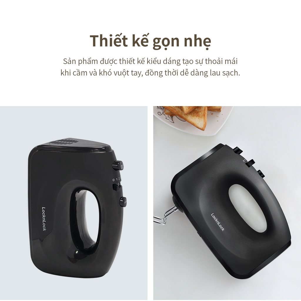 [QUÀ TẶNG KHÔNG BÁN] MÁY ĐÁNH TRỨNG CẦM TAY LOCKNLOCK MÀU XÁM ĐẬM