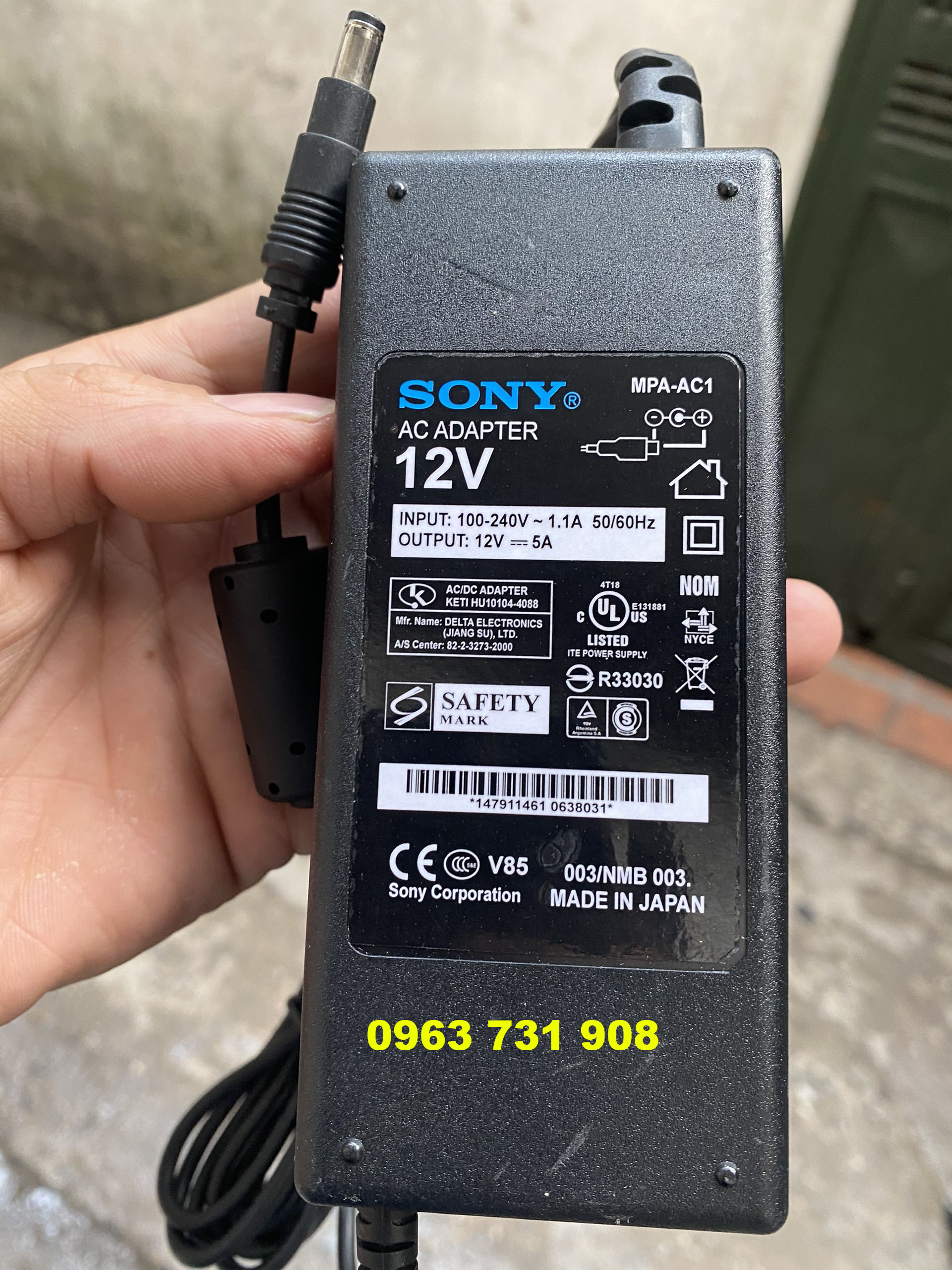 Nguồn sạc 12V-5A Sony