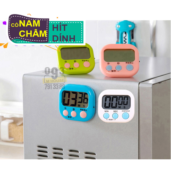 Đồng Hồ Bấm Giờ Đếm Ngược Mini Đồng Hồ Đo Thời Gian Nhà Bếp 7x8 cm