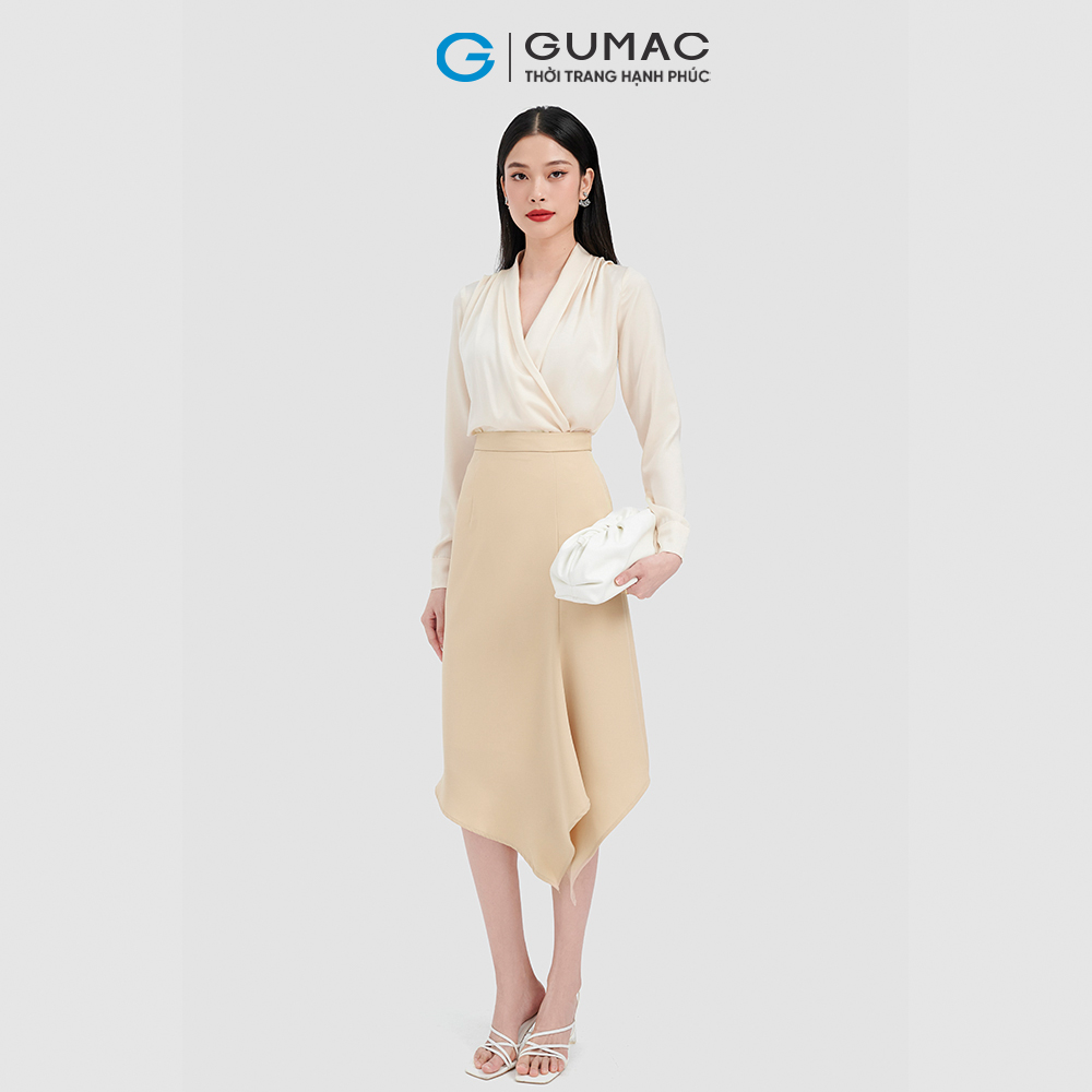 Chân váy midi tà lệch GUMAC LV0913