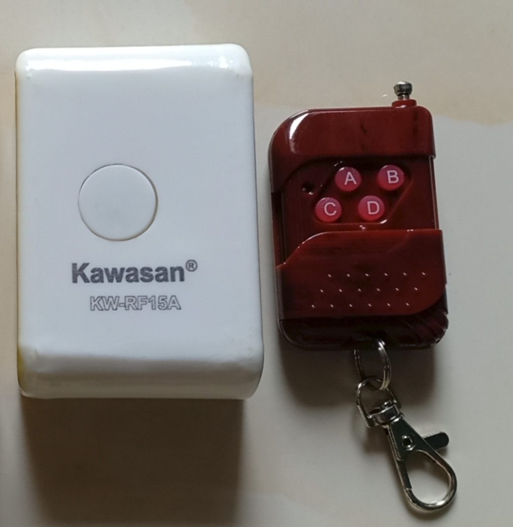 Công tắc điều khiển từ xa, công suất tải 750w, khoảng cách 100-300m (tùy môi trường sóng), 220V, Kawasan RF15A-RM01B