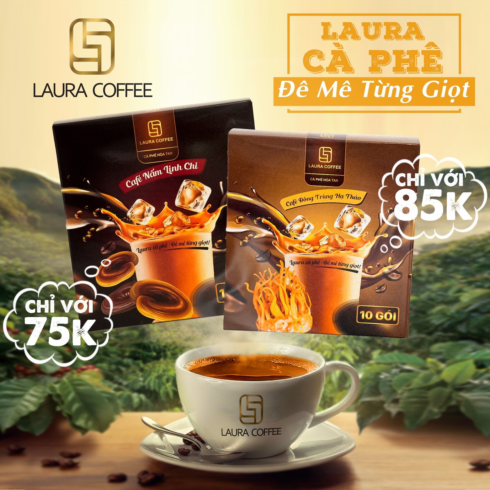 2 Hộp cafe hòa tan Laura Coffee - Laura Sunshine
