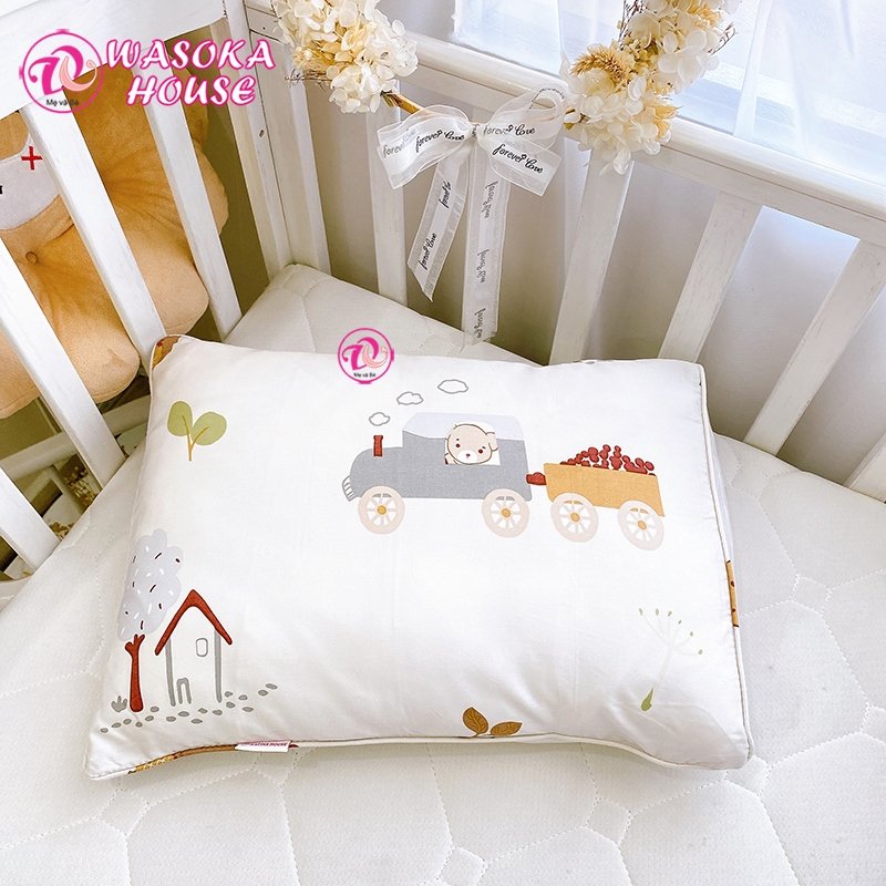 35x50cm bed pillow for 5 - 10 year old kids, cool fluffy Tencel pillow case, soft and down feather insert