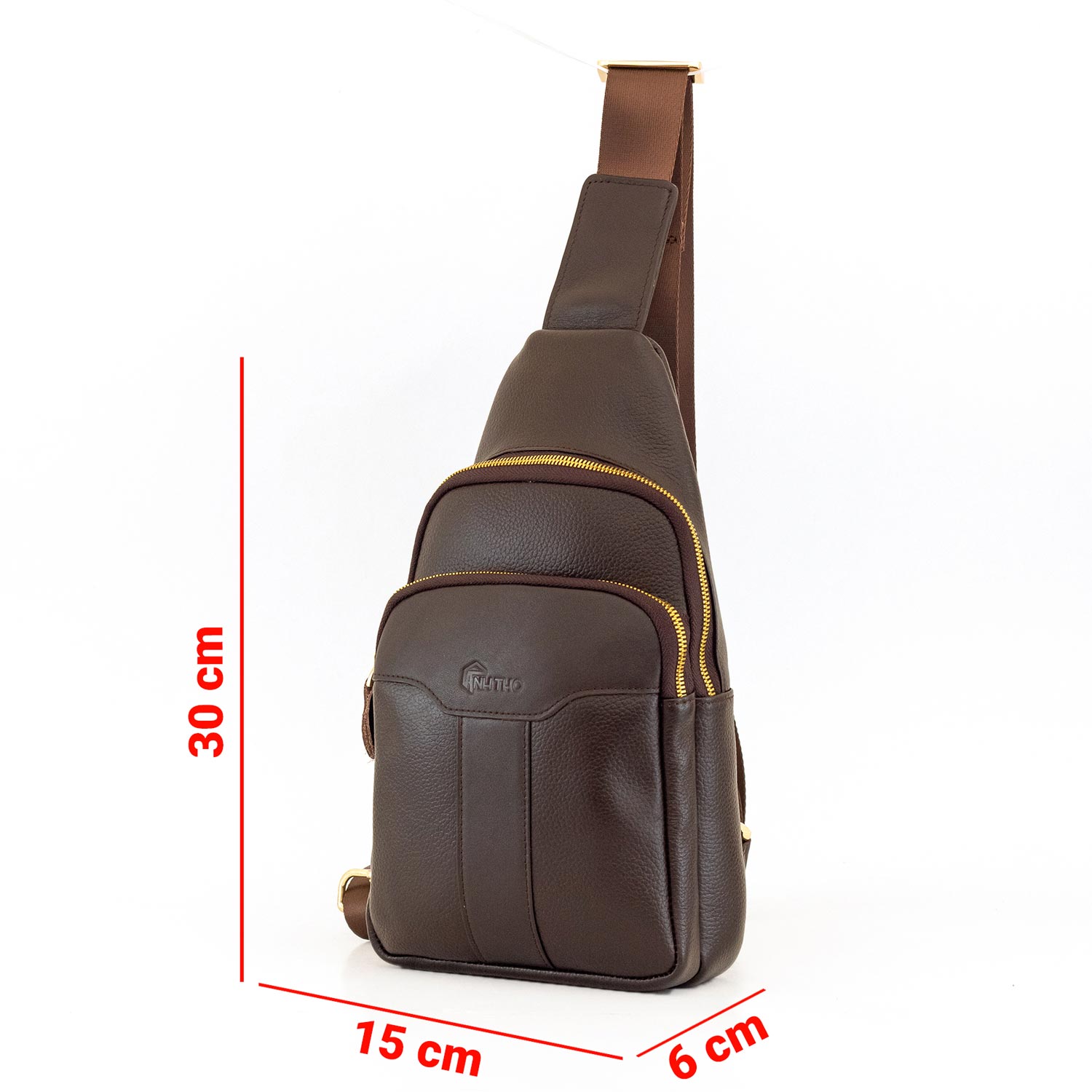 Túi đeo chéo da bò M2CB-04, chất da bò hạt mềm mại, bền bỉ, bảo hành 03 năm, Anh Tho Leather