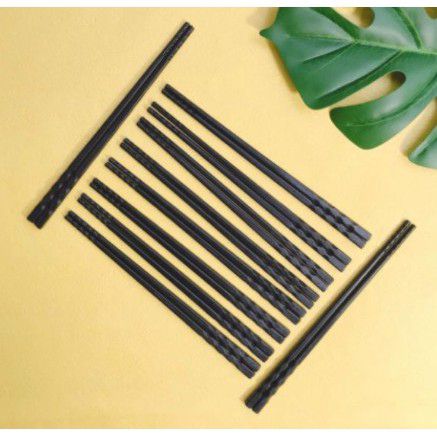 [Vỉ 10 Đôi] Đũa Nhựa Phíp Đen Chất Lượng Cao