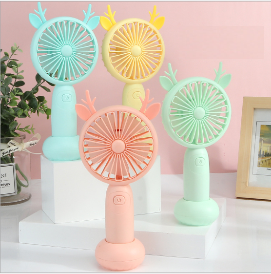 Quạt mini cầm tay tai thú có đèn Led