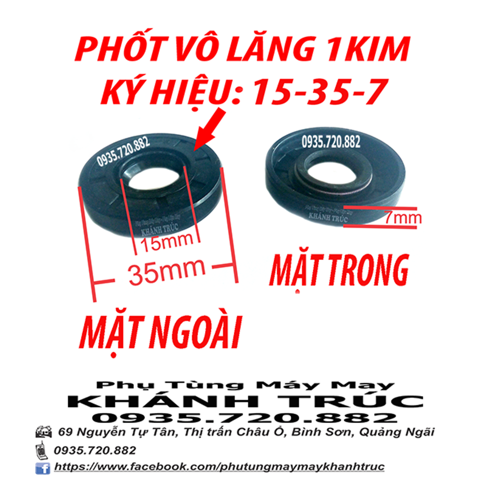 Phốt dầu Bu lăng 7-15-35 máy may công nghiệp 1kim