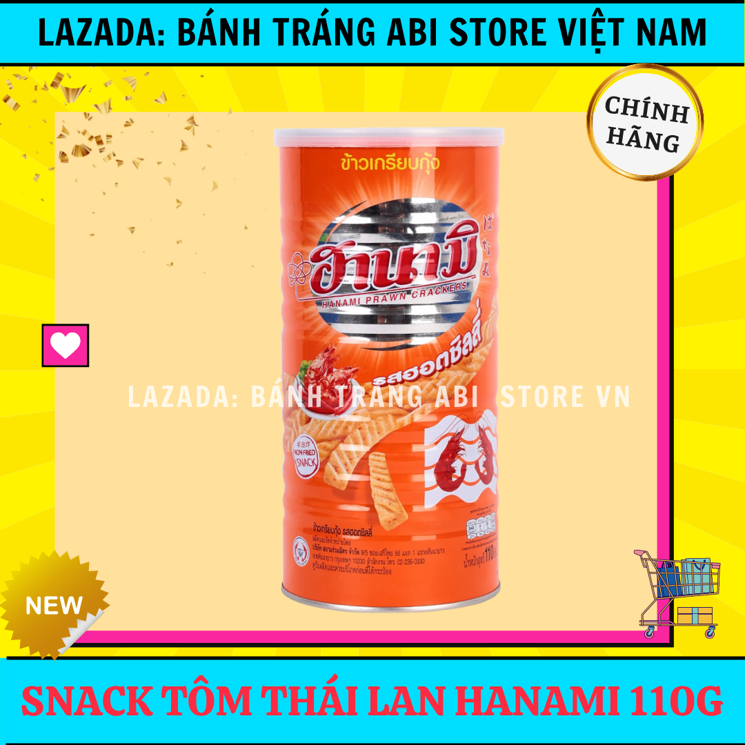 SNACK TÔM THÁI HANAMI LON 4 VỊ SẴN 110G