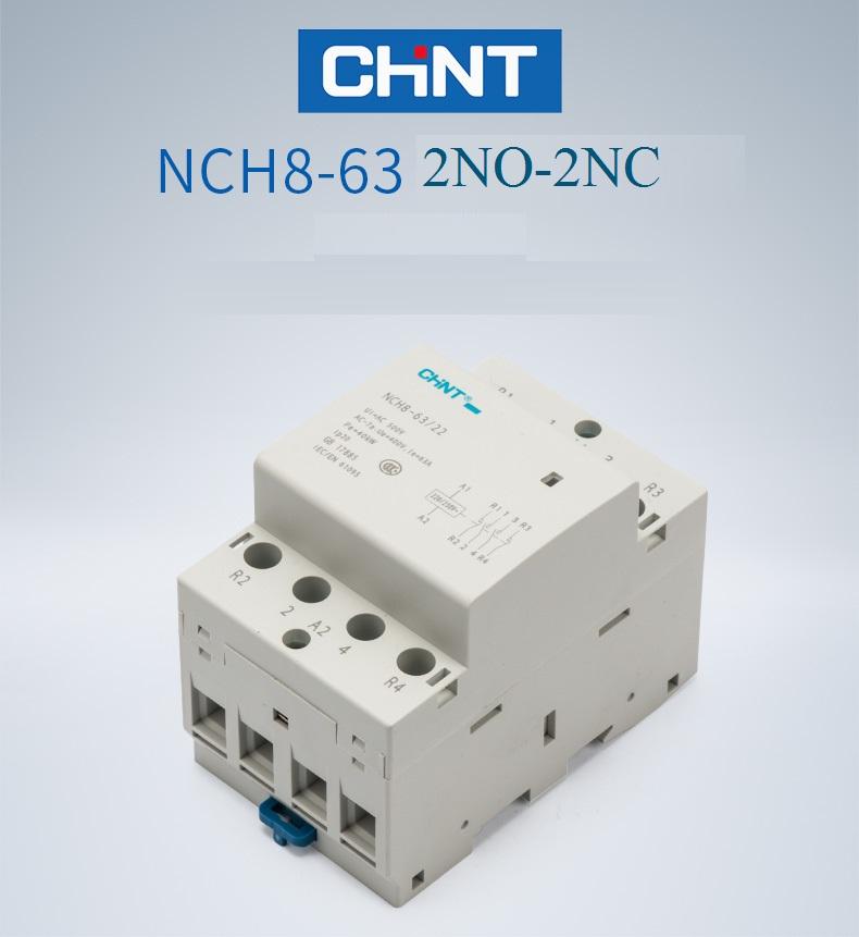 Khởi động  từ 2P 63A 2NO 2NC CHINT dùng làm ats hoặc bộ đổi nguồn điện tự động kết hợp công tắc hẹn giờ công tắc điều khiển từ xa ổ cắm hẹn giờ công tắc điện thông minh