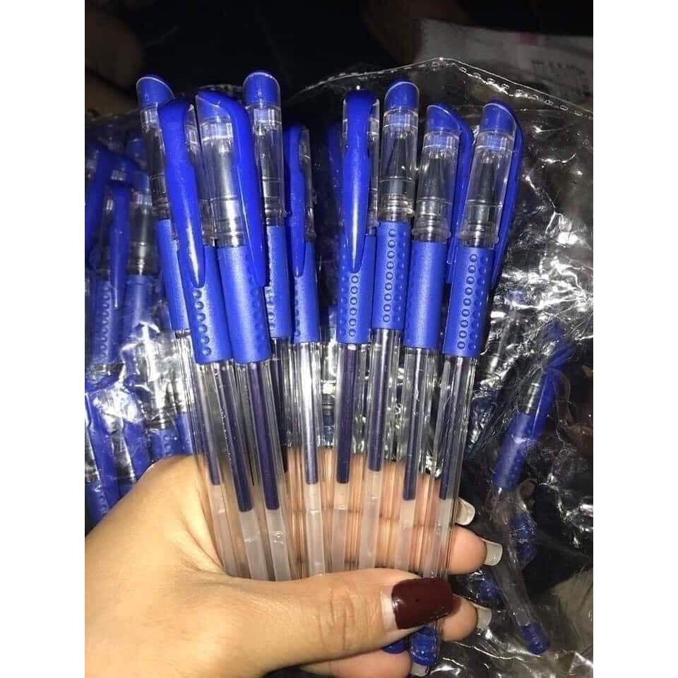 5 Bút Bi Mực Nước Màu Xanh, Đen