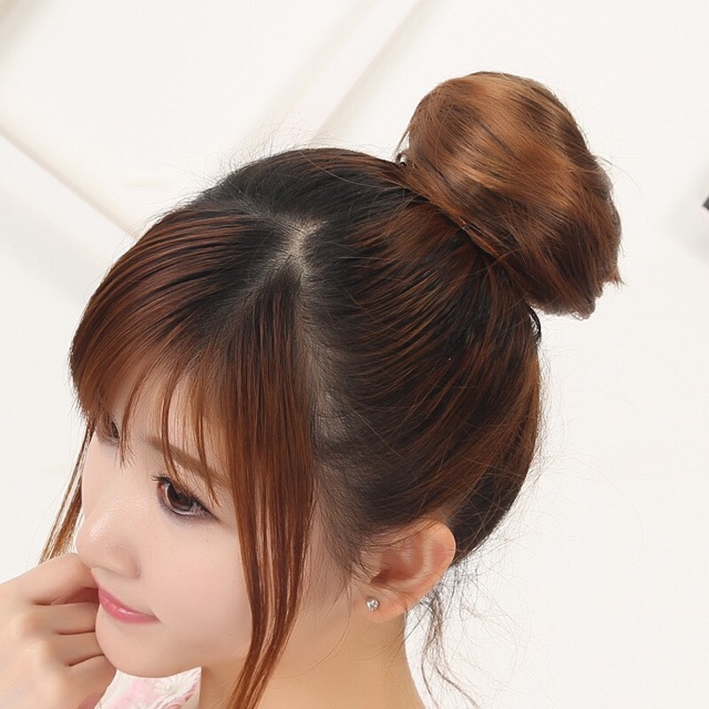 💋Hàng Mới Về 💋 Tóc Giả Nữ Búi Tròn Nhiều Màu
