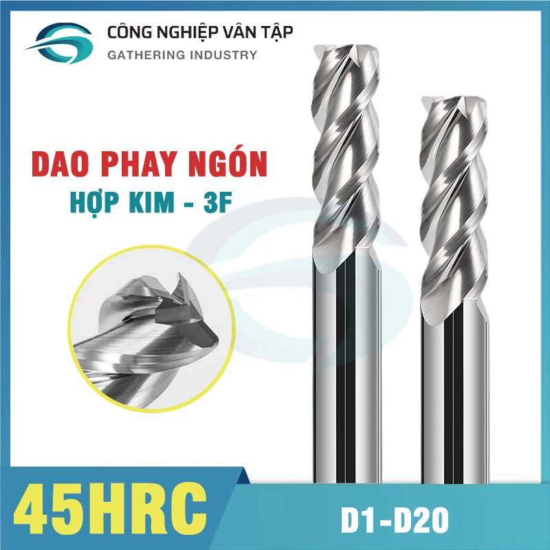 Dao phay ngón CNC gia công nhôm độ cứng 45HRC - 3 ME hàng vân tập chất lượng cao