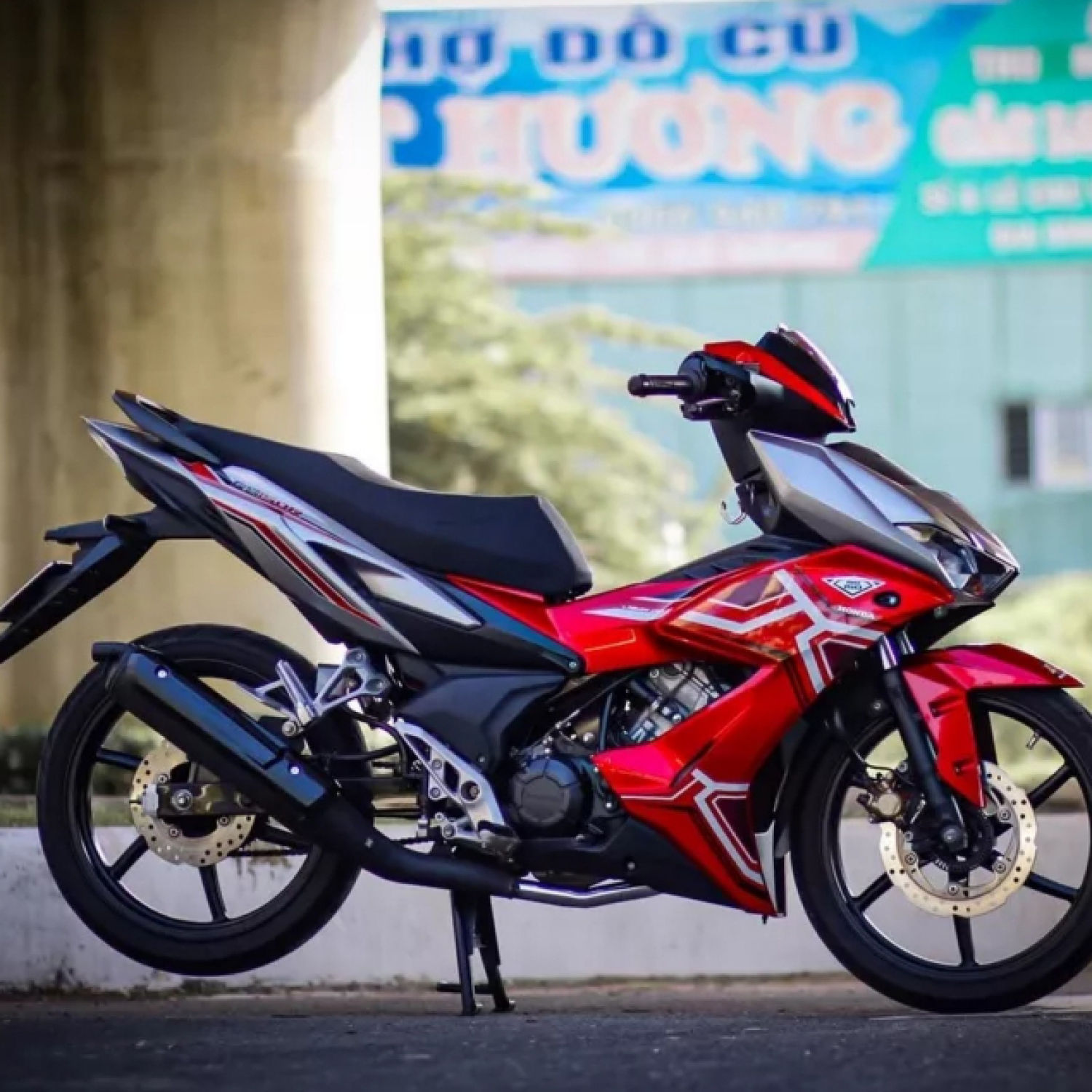 Tem Rời Honda Winner X RS Xám Đỏ Đen
