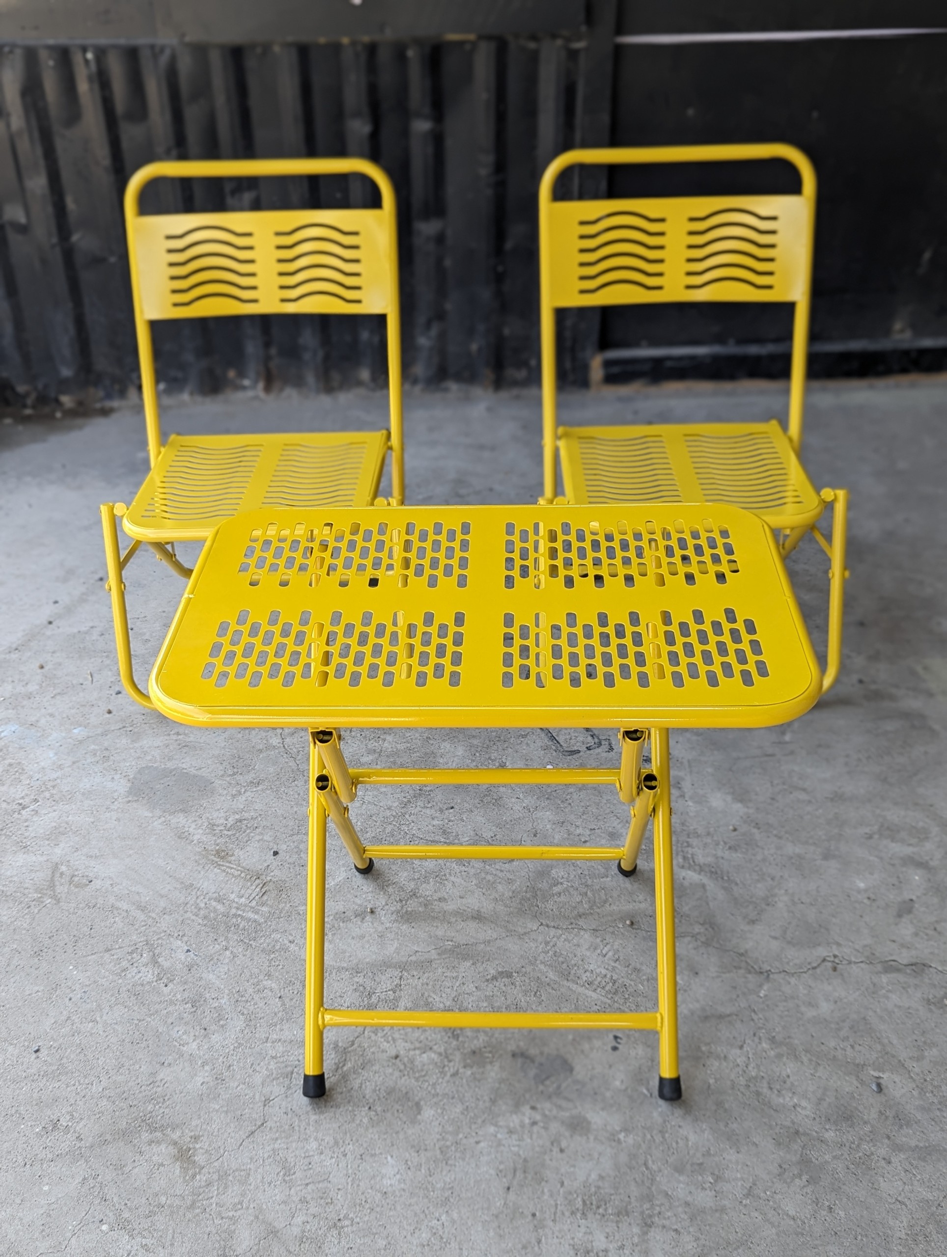 Full Iron Folding Chair - All Colors (Combo of 2 Chairs + 1 Cnc Table)