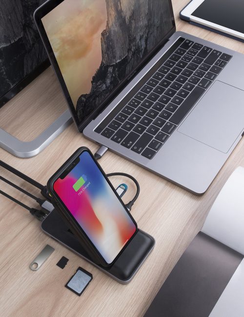 Đế sạc kiêm cổng chuyển HyperDrive 7.5W Wireless Charger Usb-C Hub