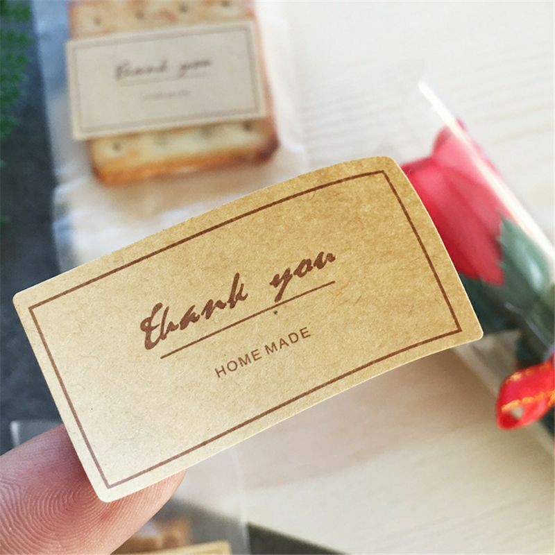 tem nhãn thank you chữ nhật