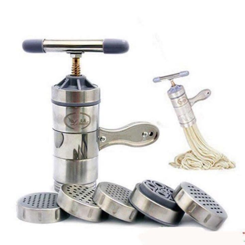 Khuôn làm bún, dụng cụ ép bún tươi, bánh canh, bánh lọt tại nhà. Chất liệu inox cao cấp, có 5 đầu tùy chọn.