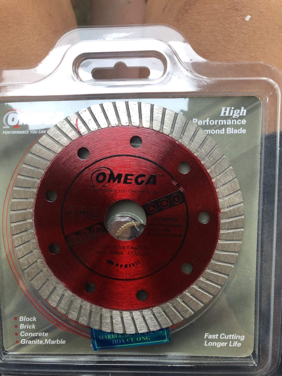 Lưỡi cắt gạch Omega 110mm (đỏ)