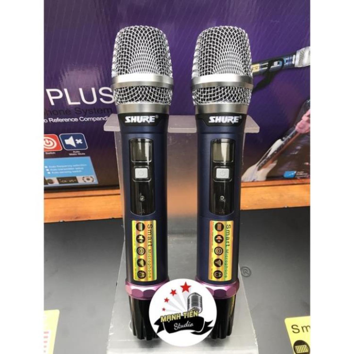 Micro Không Dây SHURE UGX 23 PLUS Cảm Biến Tự Ngắt, Dò Sóng Chỉnh Tần Số Hiện Đại. Dòng Karaoke Cao Cấp Quán Hát.