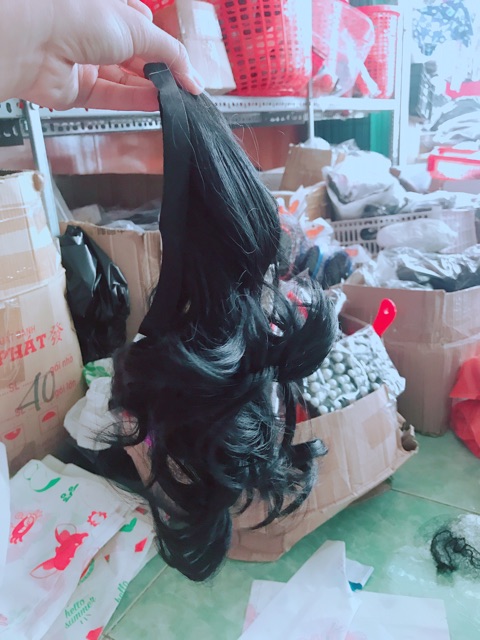 Tóc Giả Cột Ngắn 25❤️Tóc Cao Cấp- Ảnh Thật