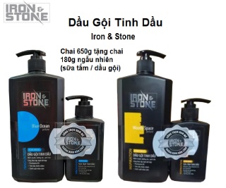 Chai Dầu Gội IRON & STONE Men 650G TẶNG KÈM Chai 180g ngẫu nhiên dầu gội thumbnail