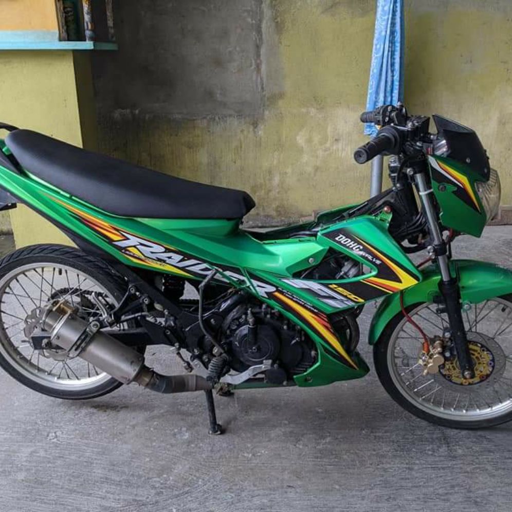 Tem xe raider xăng cơ , tem rời dán xe màu xanh lục bảo