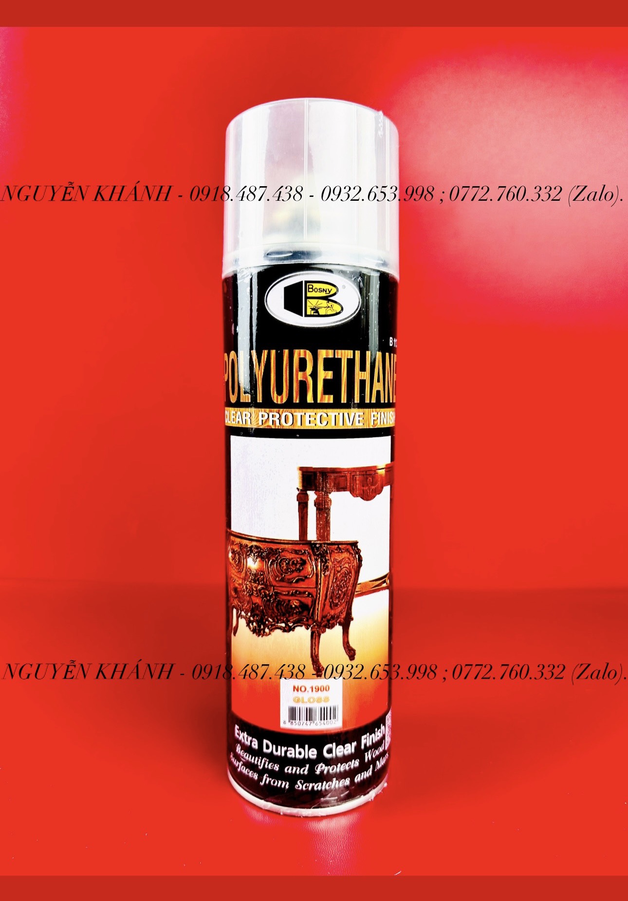 Sơn xịt bóng gỗ PU Polyurethane Bosny