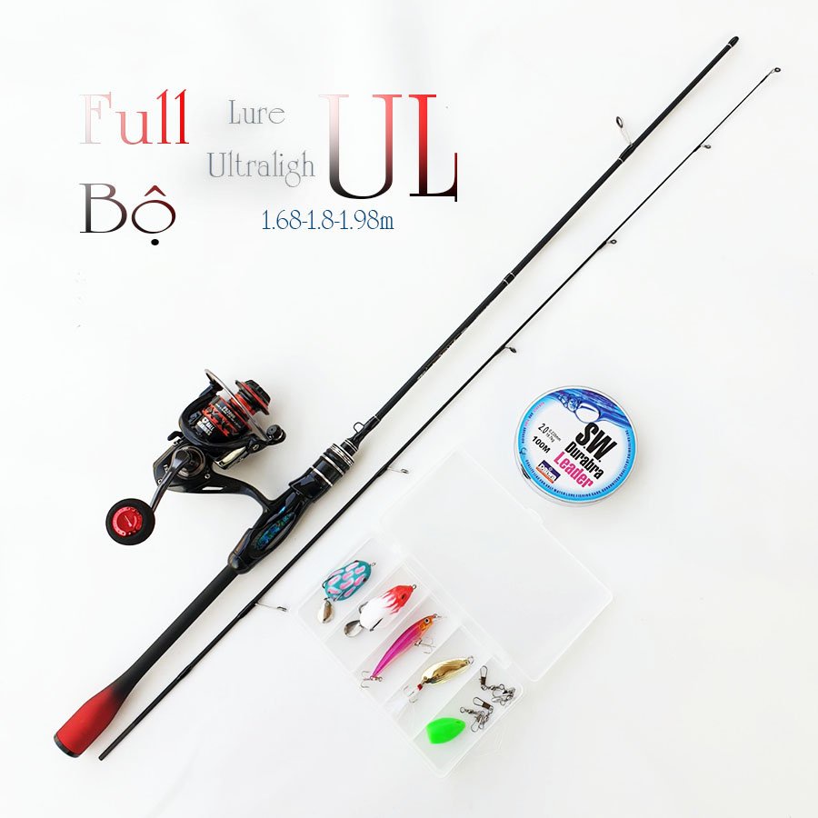 Bộ cần - bộ cần câu lure đứng carbon ul máy câu deukio fs2000 tặng bộ mồi câu bcm19- đứng