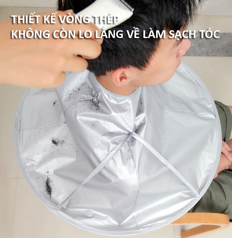 Ao choàng cắt tóc tại nhà- Áo choàng cắt tóc có khay hứng