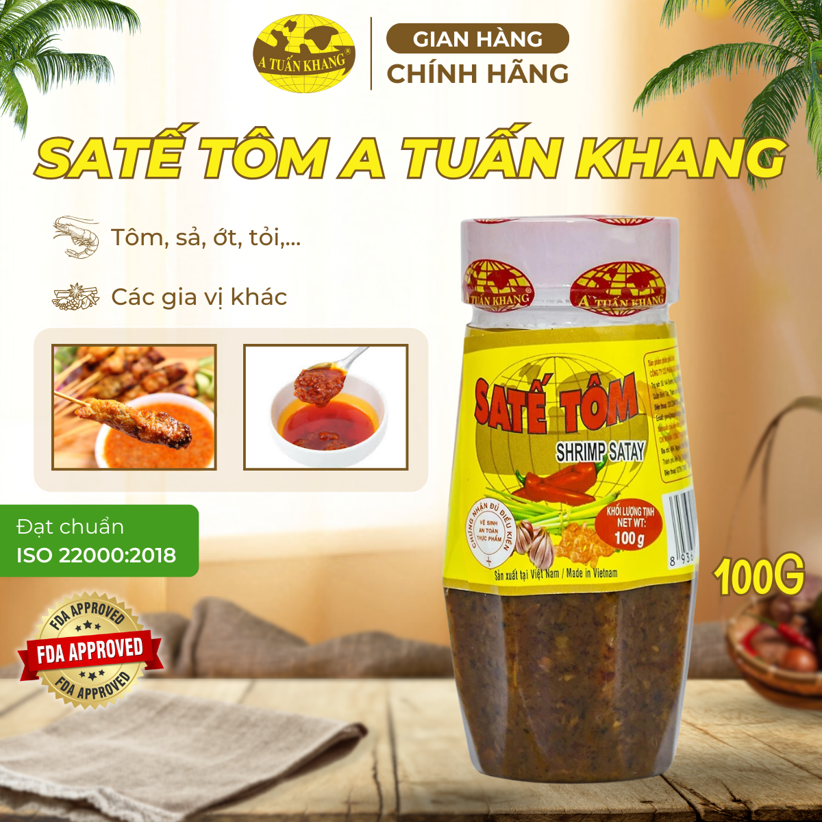 Sa tế tôm A Tuấn Khang 100g