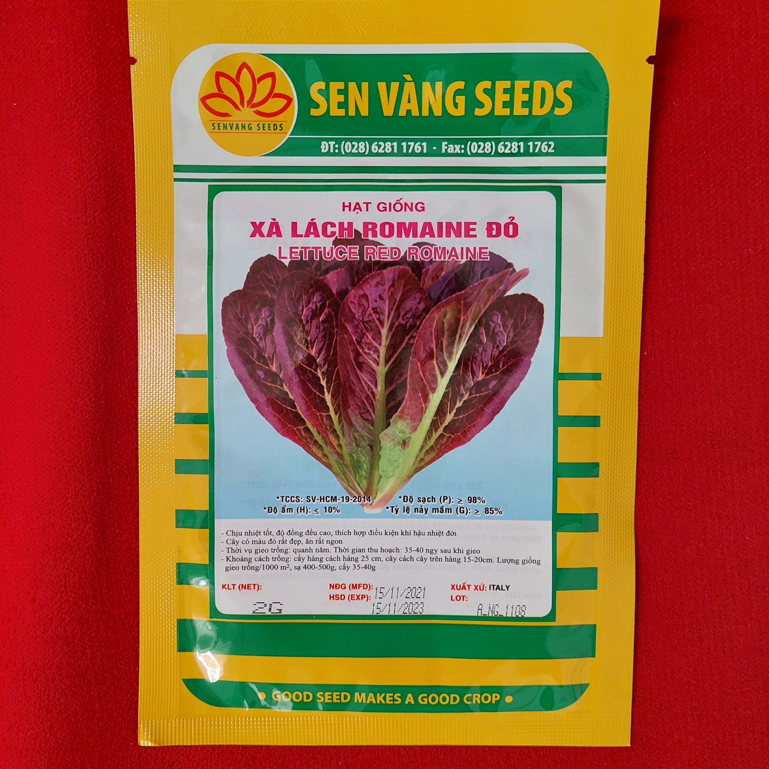 Hạt giống xà lách Romaine đỏ 2gr