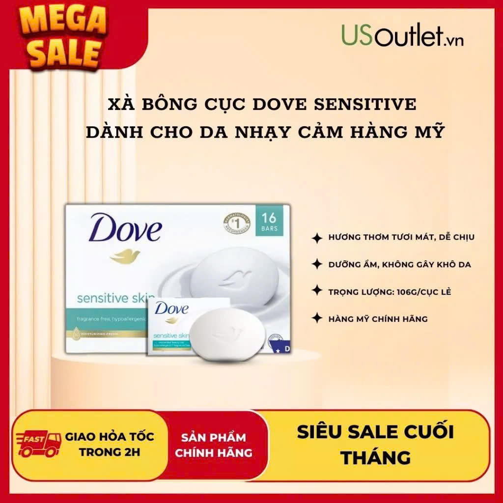 [HÀNG MỸ] Xà bông cục Dove Mỹ Original/ Sensitive 106g