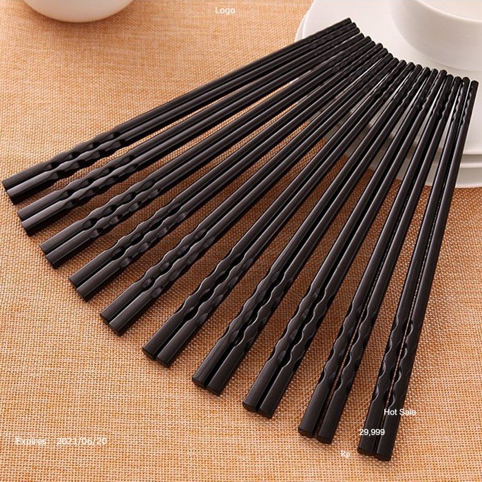 COMBO 5 Vỉ 50 đôi đũa xoắn đen melamin hàng Việt Nam chất lượng