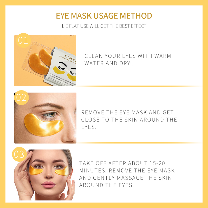 KIMUSE Mặt nạ mắt vàng 24K dưới miếng dán mắt collagen