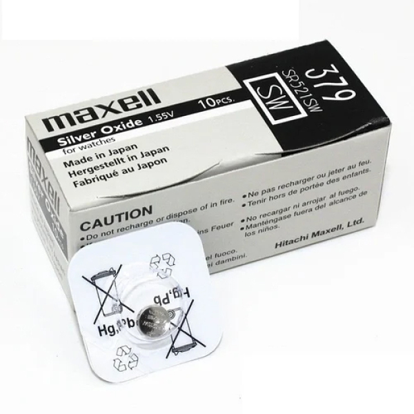 Pin Maxell 379  SR521SW dành cho đồng hồ dùng pin AG0 / 379 / SR521SW/ LR521 / (Loại tốt - Giá 1 viên)