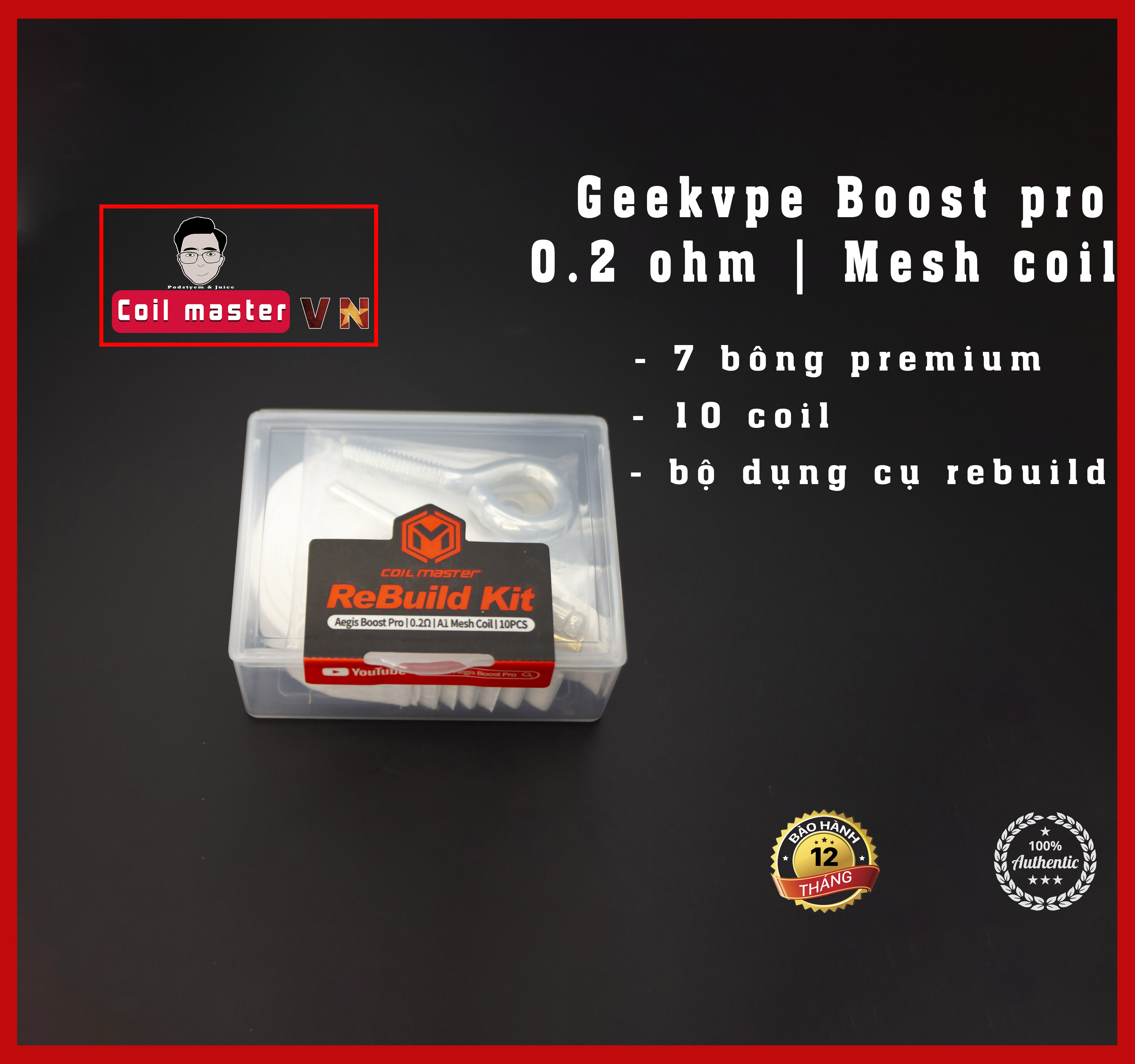 Bộ rebuild kit đủ số ohm từ 0.15 - 0.8 ohm - Bông premium