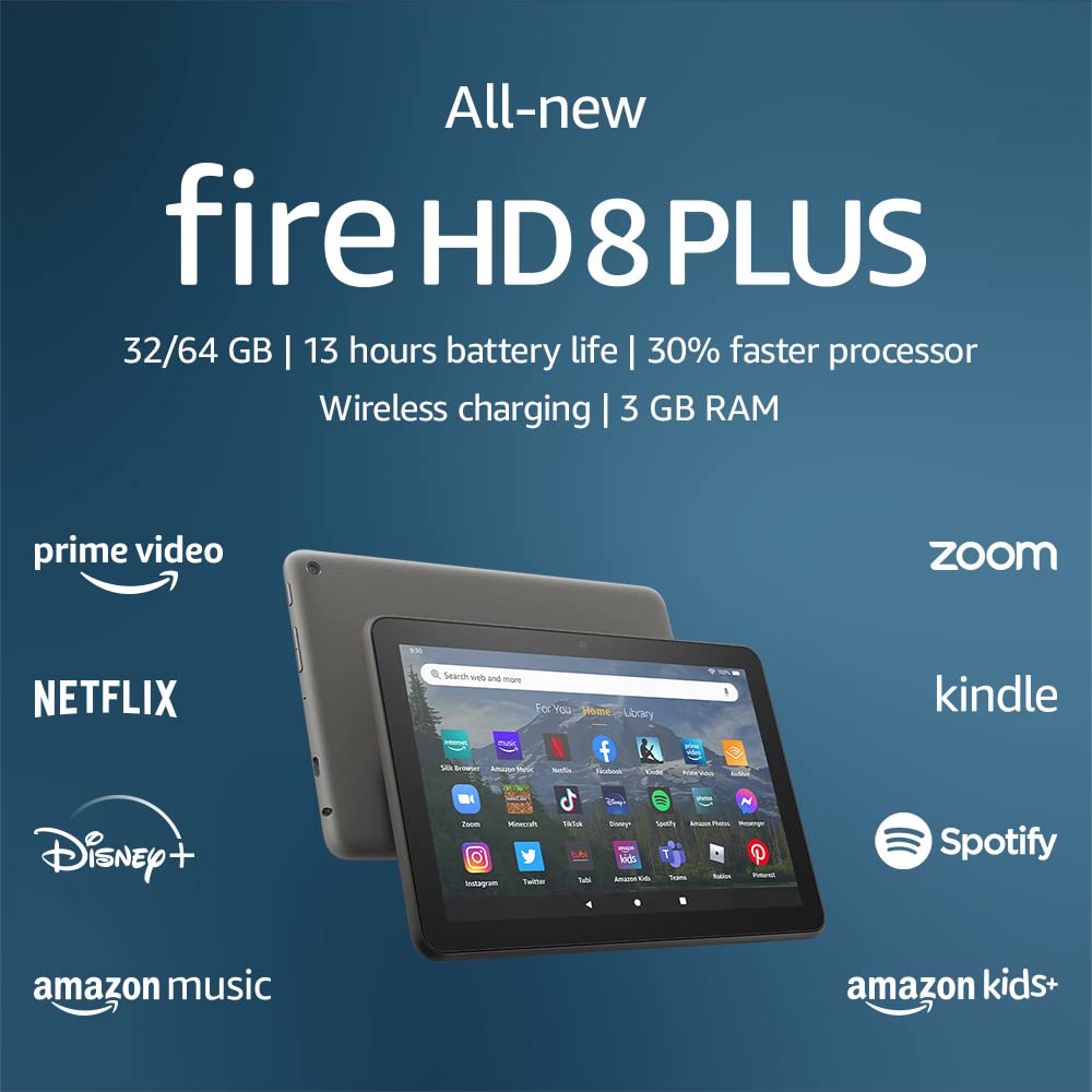 Máy tính bảng kindle Fire HD 8 Plus 2022 12th, 8 inch HD CPU Hexa-core 2.0