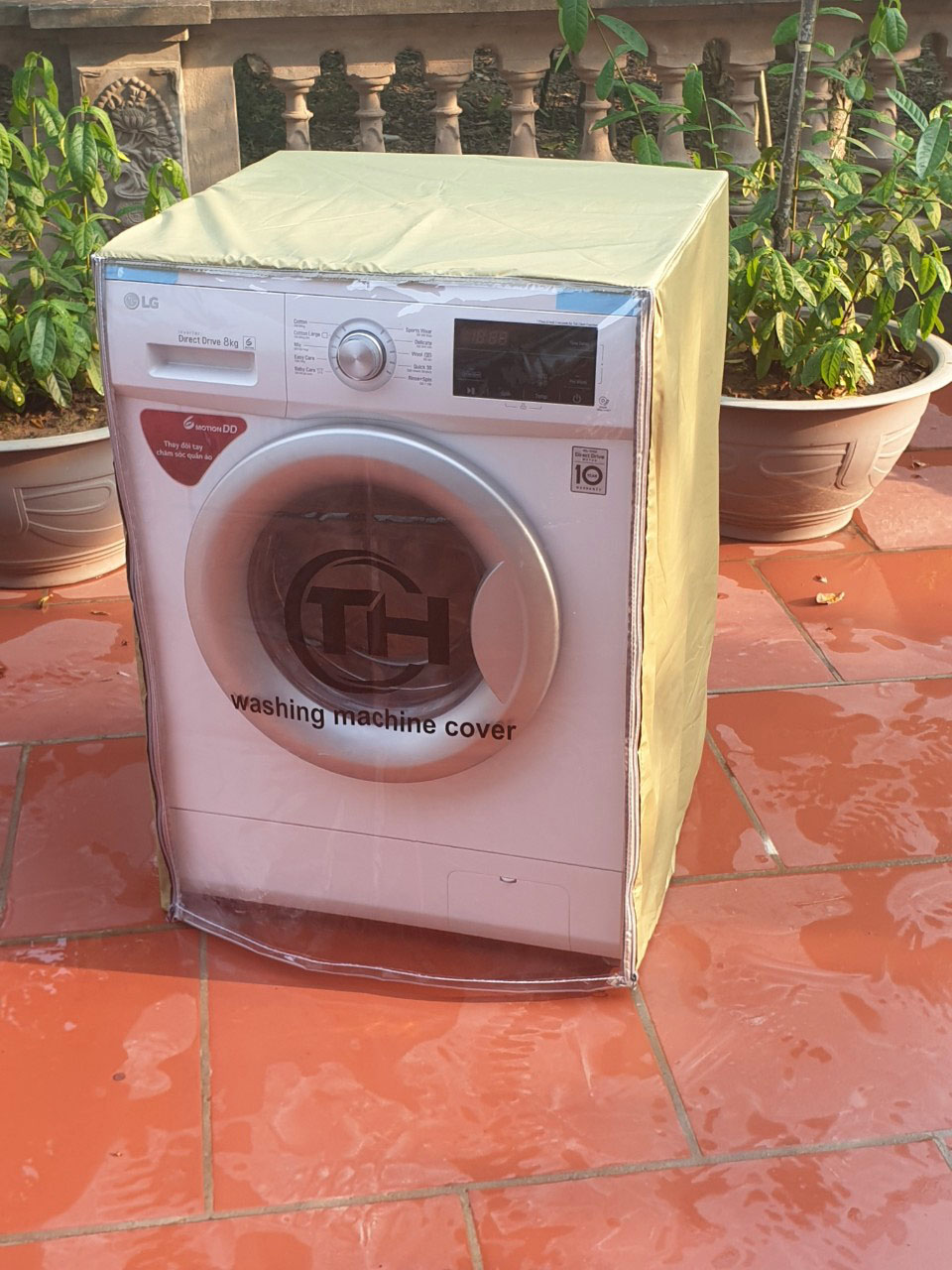 Áo trùm máy giặt cửa ngang  vải dù
