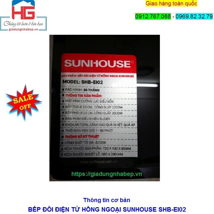 Bếp đôi từ hồng ngoại Sunhouse SHB-EI02