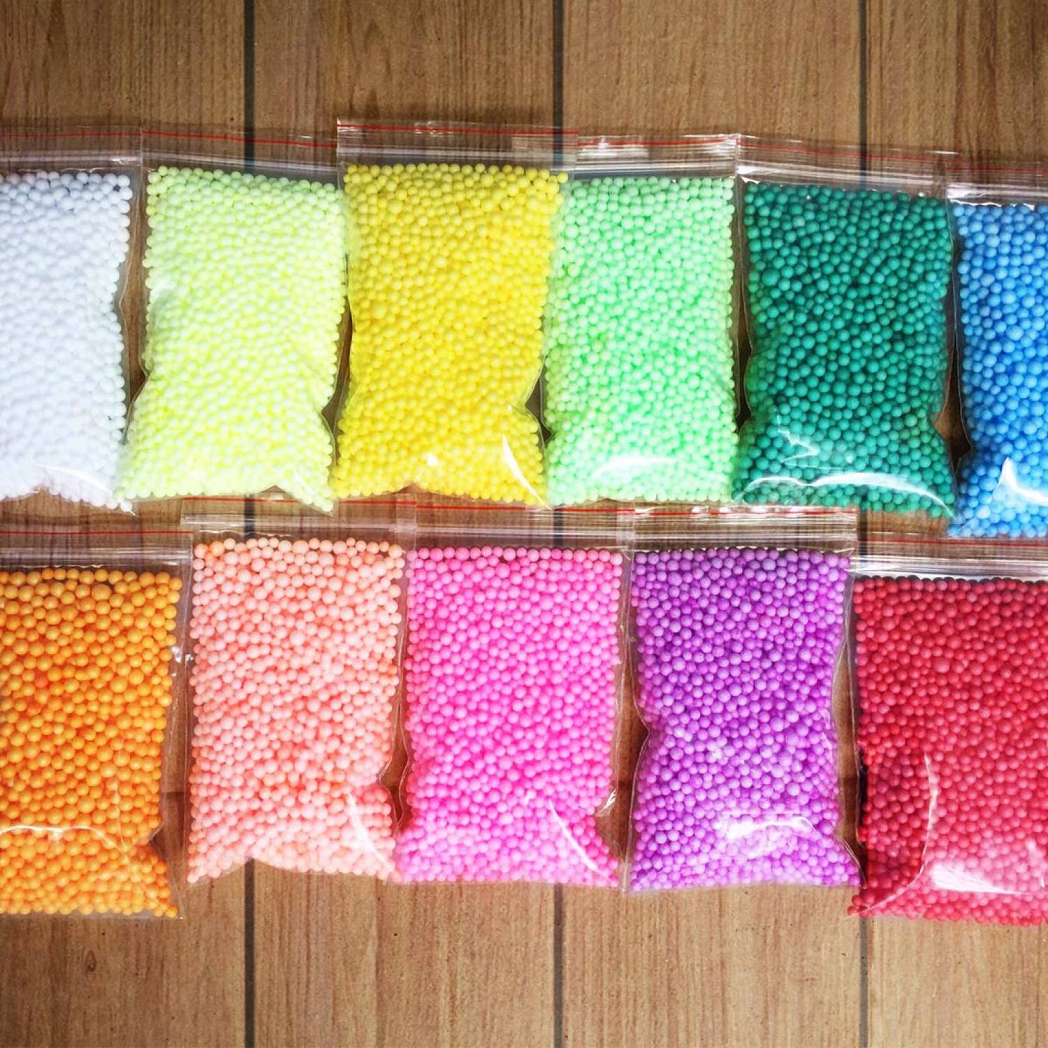 Hạt xốp màu/ Xốp trộn slime quà tặng trang trí