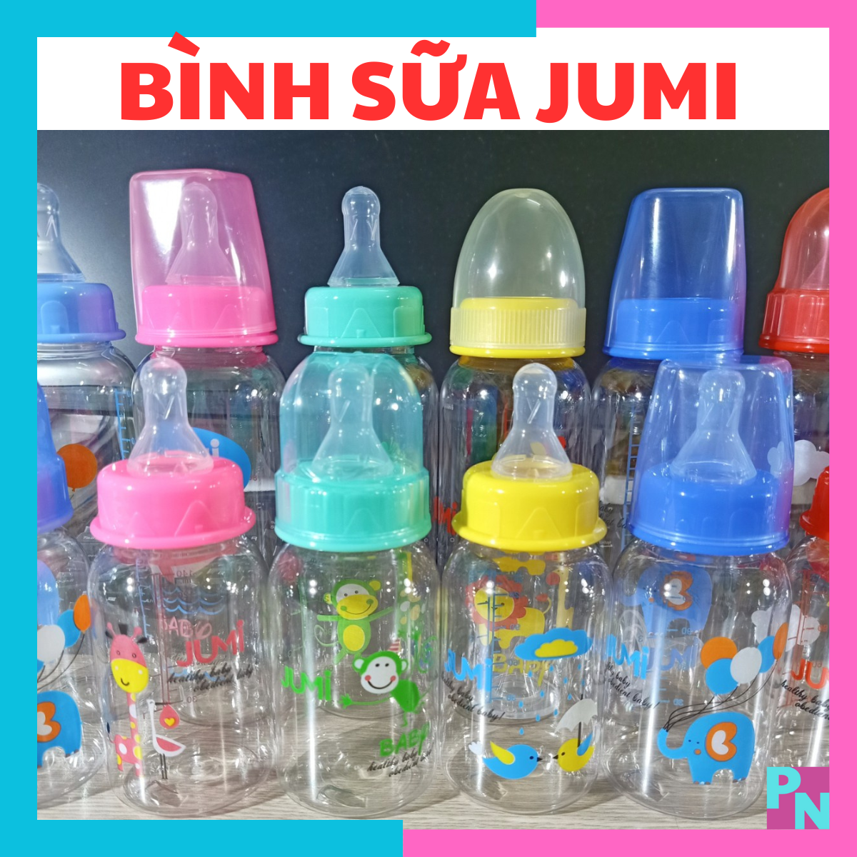 Bình sữa Jumi cho bé binh sữa cổ hẹp 140ml 250ml núm vú siêu mềm chống đầy hơi
