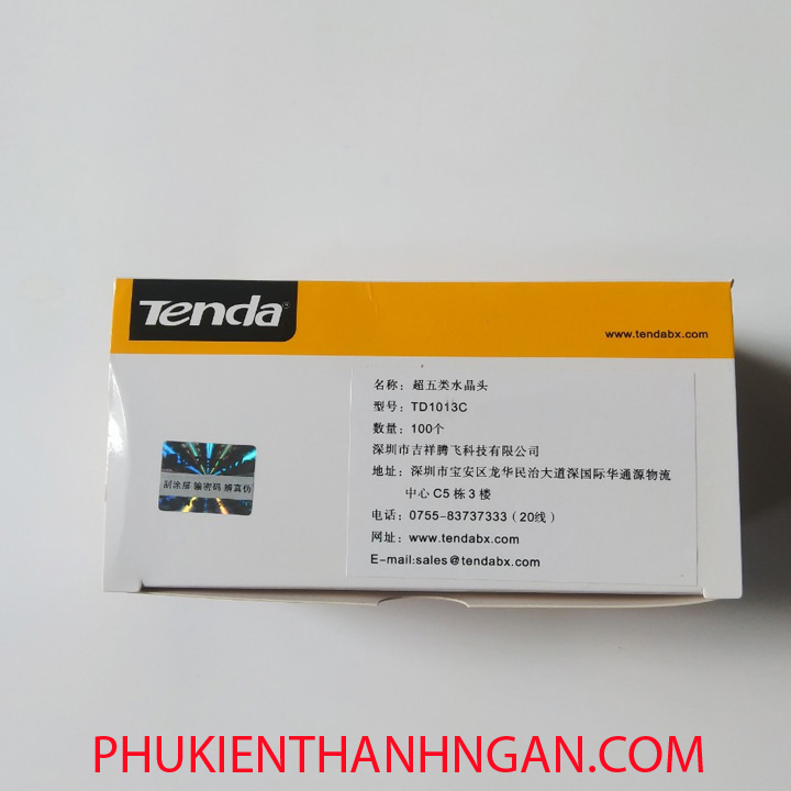 HẠT MẠNG RJ45 (HỘP 100 CÁI) TENDA CAT5