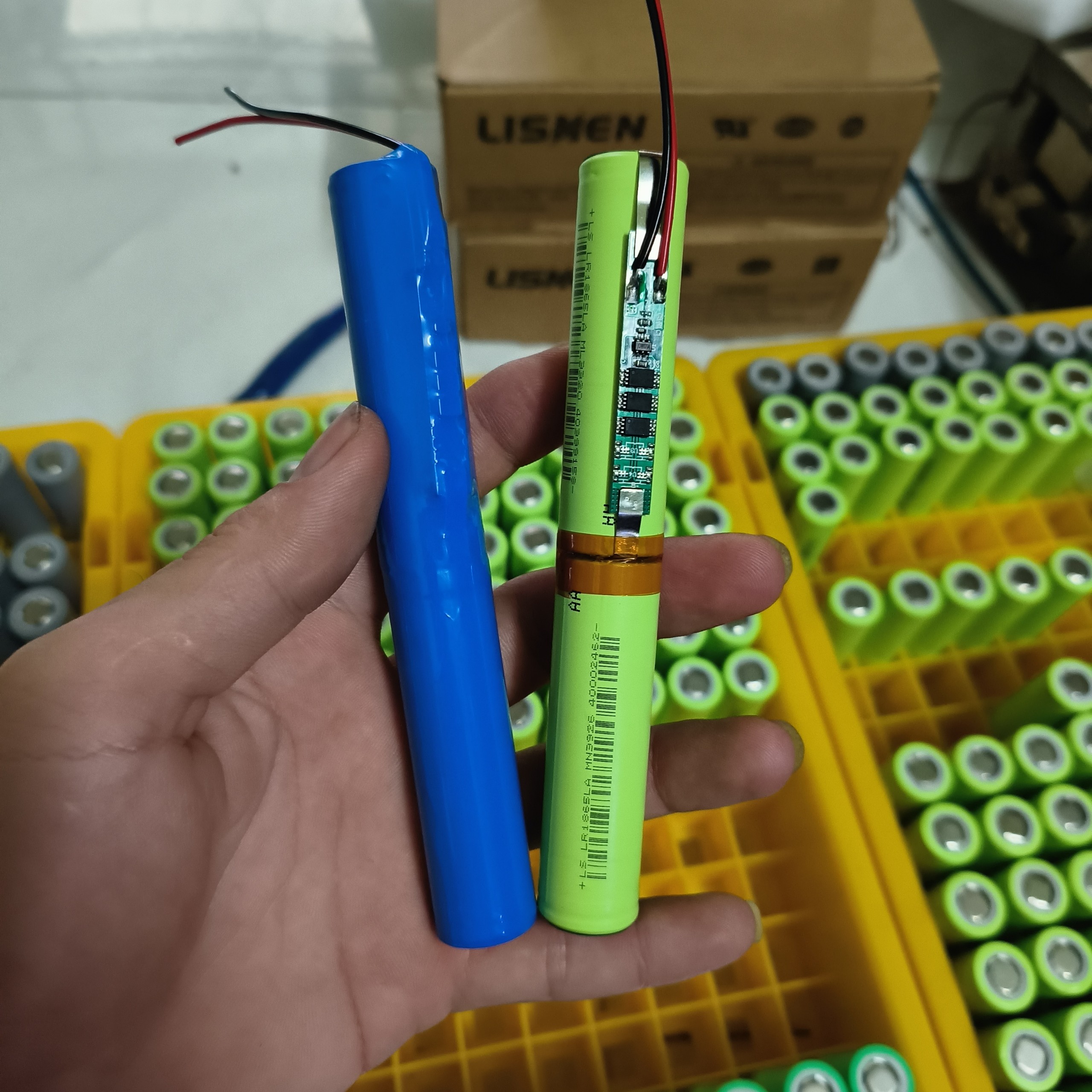 Pin 1s 3,7v 2 cell 5000mah dòng xả cao 12a. pin 1s 2 cell lithium li-on 18650 đóng dài dùng cho loa bluetooth