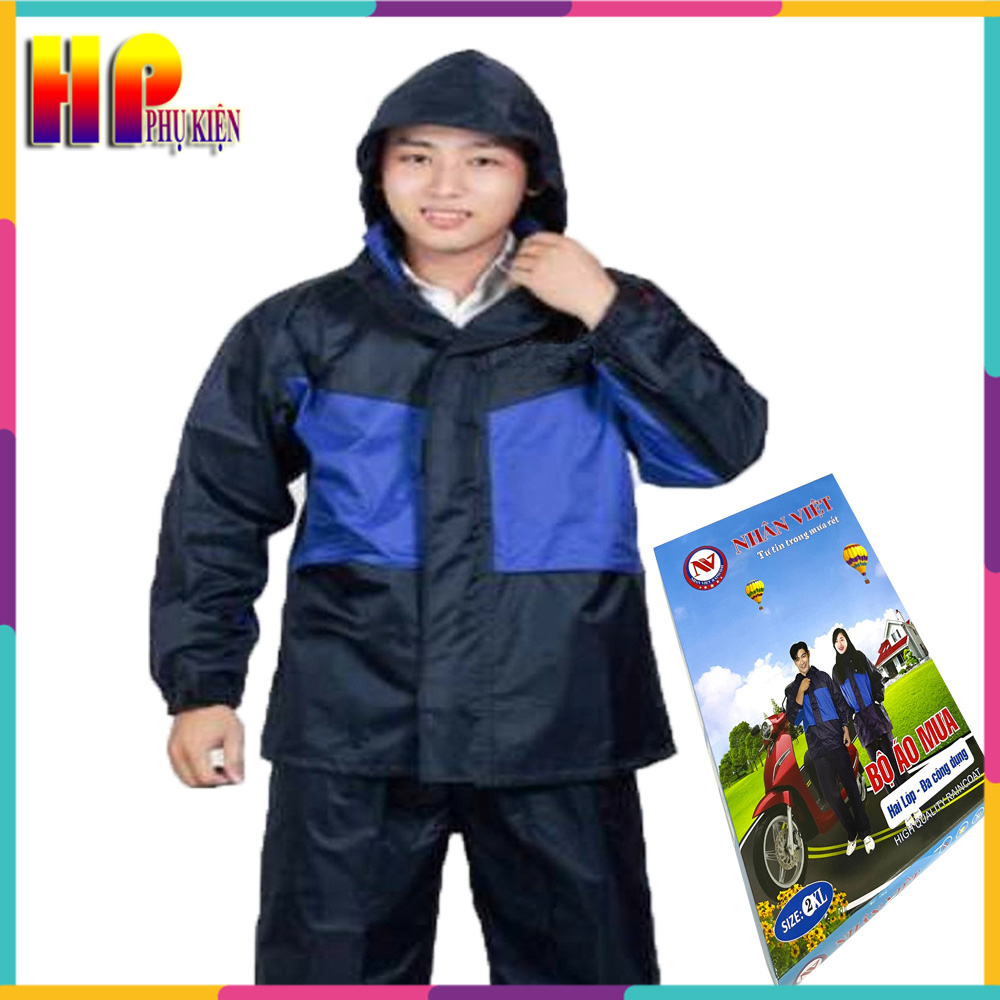 Áo mưa bộ lion a6 vải dù 2 lớp chống thấm - áo mưa nhân việt