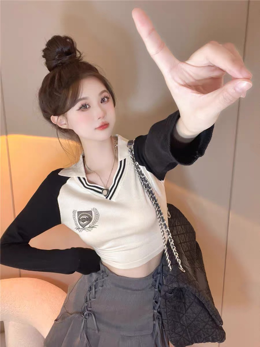 ÁO THUN XINH CROPTOP DÀI VIỀN CHT77