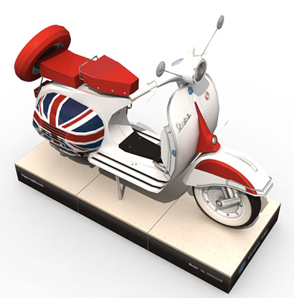 Mô hình giấy 3D xe máy Vespa 150 Scooter