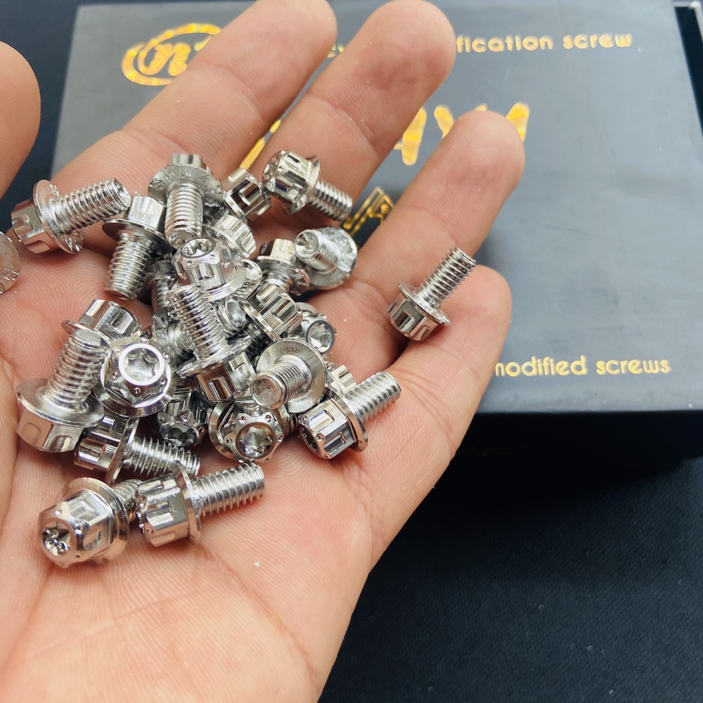 [CHUYÊN ỐC] COMBO 10 CON Ốc kiểu xe máy SALAYA 6ly dài 1 phân gắn catte xe, các chi tiết ốc khác trang trí xe sáng bóng